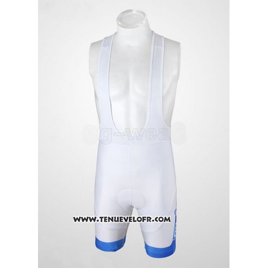 2010 Maillot Ciclismo FDJ Blanc et Bleu Clair Manches Courtes et Cuissard